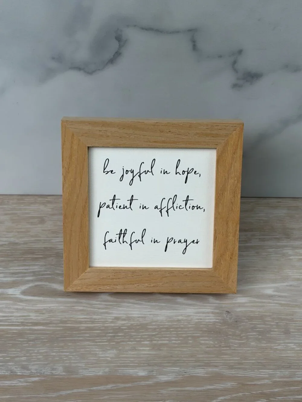 Be Joyful In Hope Mini Framed Canvas Art 4x4 Natural Rustic Tiered Tray Shelf